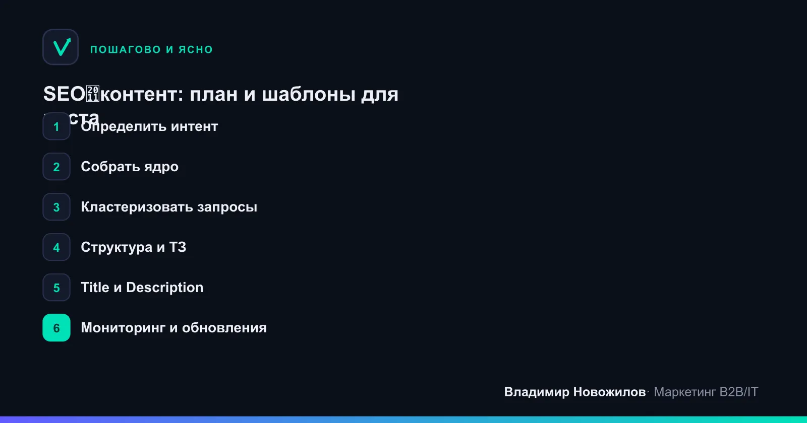 Пошаговый чек-лист создания и обновления SEO-контента